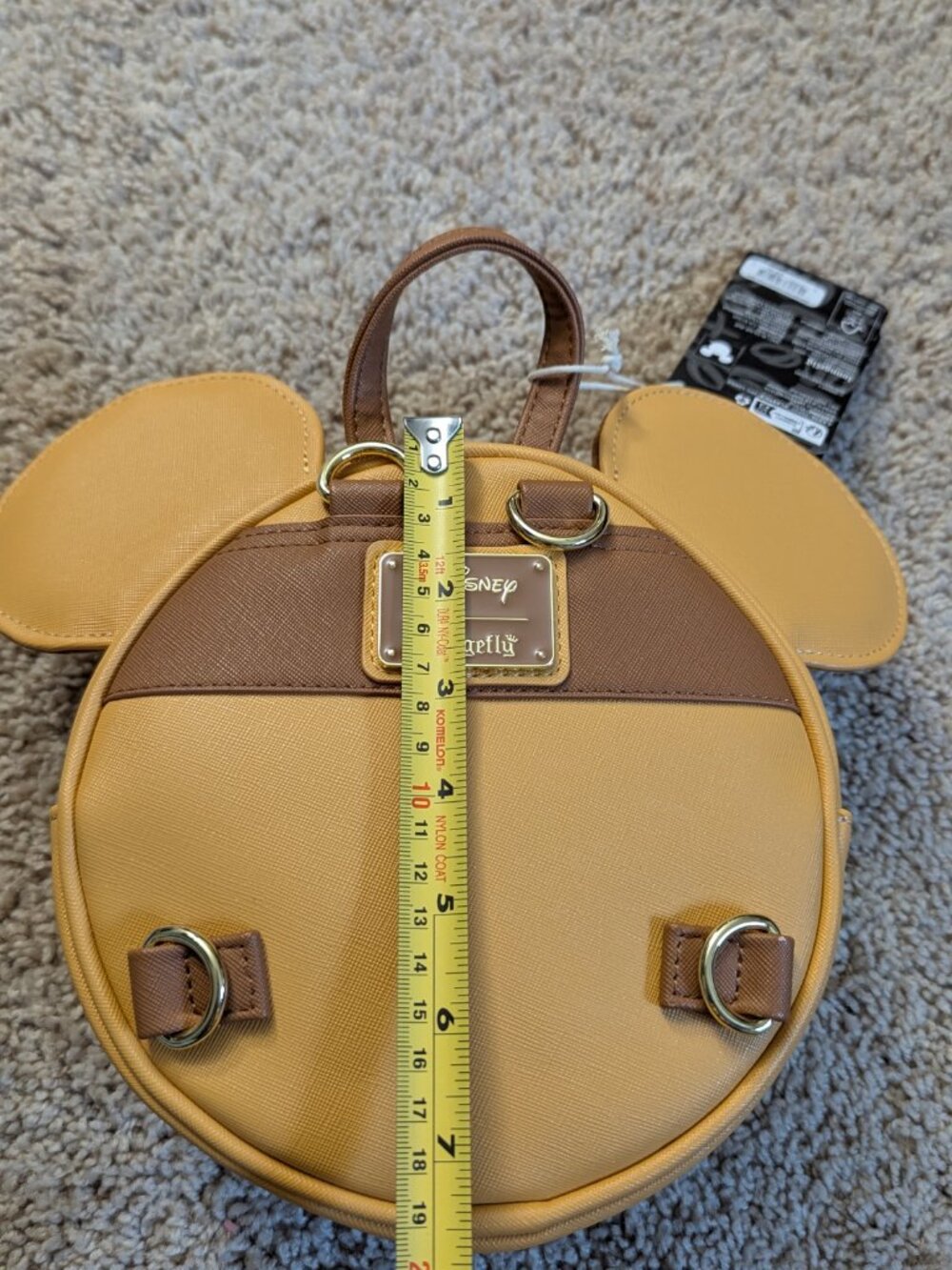NWT Loungefly Minnie Mouse Chocolate Concha Figural Convertible Mini Backpack - Picture 7 of 8